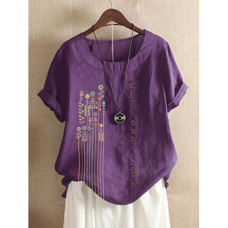 <b>Notice</b>: Undefined variable: alt_image in <b>/www/wwwroot/www.clothlars.com/vqmod/vqcache/vq2-catalog_view_theme_fastor_template_product_product.tpl</b> on line <b>133</b>Bohemian Print Button Crew Neck Short Sleeve T-Shirts