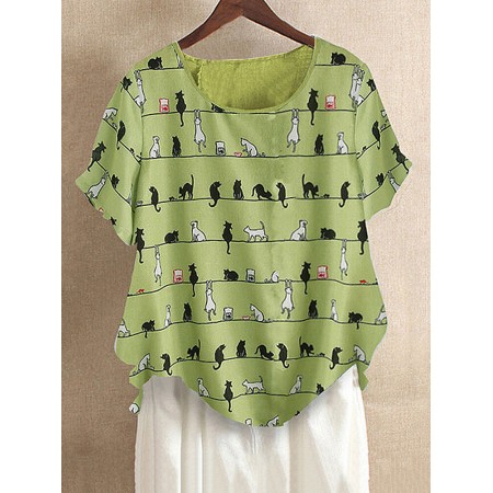 <b>Notice</b>: Undefined variable: alt_image in <b>/www/wwwroot/www.clothlars.com/vqmod/vqcache/vq2-catalog_view_theme_fastor_template_product_product.tpl</b> on line <b>133</b>Cartoon Cute Cat Print Stripe Summer Basic Daily Casual T-shirts