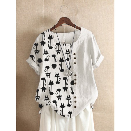 <b>Notice</b>: Undefined variable: alt_image in <b>/www/wwwroot/www.clothlars.com/vqmod/vqcache/vq2-catalog_view_theme_fastor_template_product_product.tpl</b> on line <b>133</b>Cartoon Print O-neck Short Sleeve Button T-shirts For Women