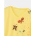 Women Butterfly Print V-neck Regular Fit Long Sleeve Casual T-Shirt