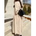 Women Long Sleeve Shirt Pockets Solid Ankle Length Midi Dresses