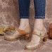 <b>Notice</b>: Undefined variable: alt_image in <b>/www/wwwroot/www.clothlars.com/vqmod/vqcache/vq2-catalog_view_theme_fastor_template_product_product.tpl</b> on line <b>162</b>Retro Leather Embossed Floral Hook Loop Ankle Strap Chunky Heel Pumps