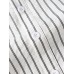 Mens Casual Vertical Stripe Stand Collar Breathable Henley Shirts